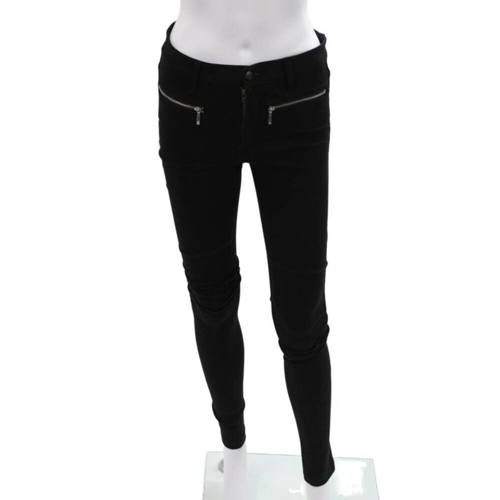 Joe's Collection Women Skinny Black Jeans Cotton Blend Zip Inseam 33 Size 26